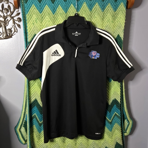 adidas Other - L Adidas 2014 College Rugby Championship NBC Climalite Polo Black CRC